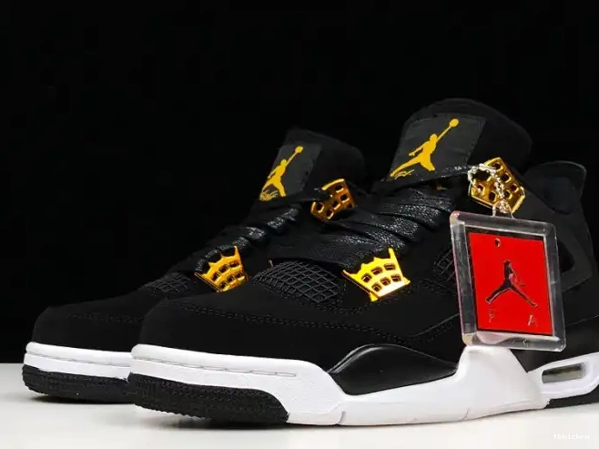 Rep TBkick Royalty Metallic 308497-032 Black Gold-White Jordan 4 Air 0514